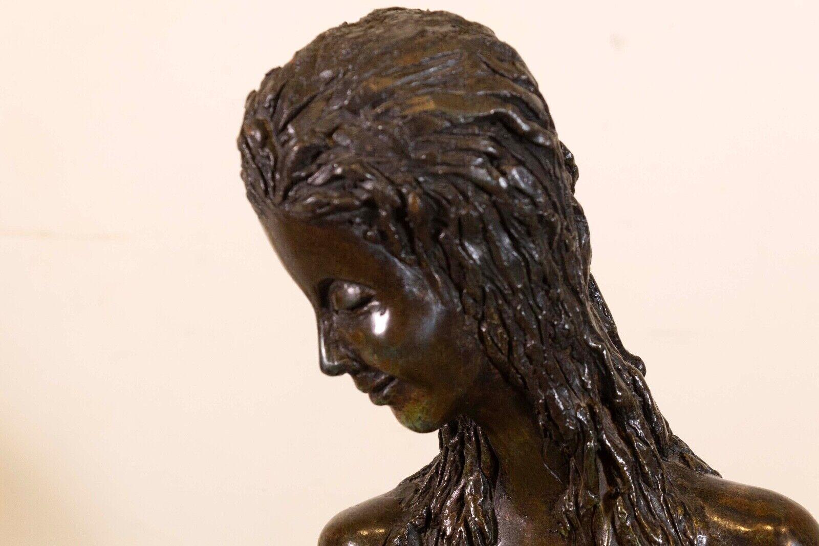 20th Century Art Deco Nouveau Modern Female Nude Bronze Decorative Figurative Sculpture For Sale