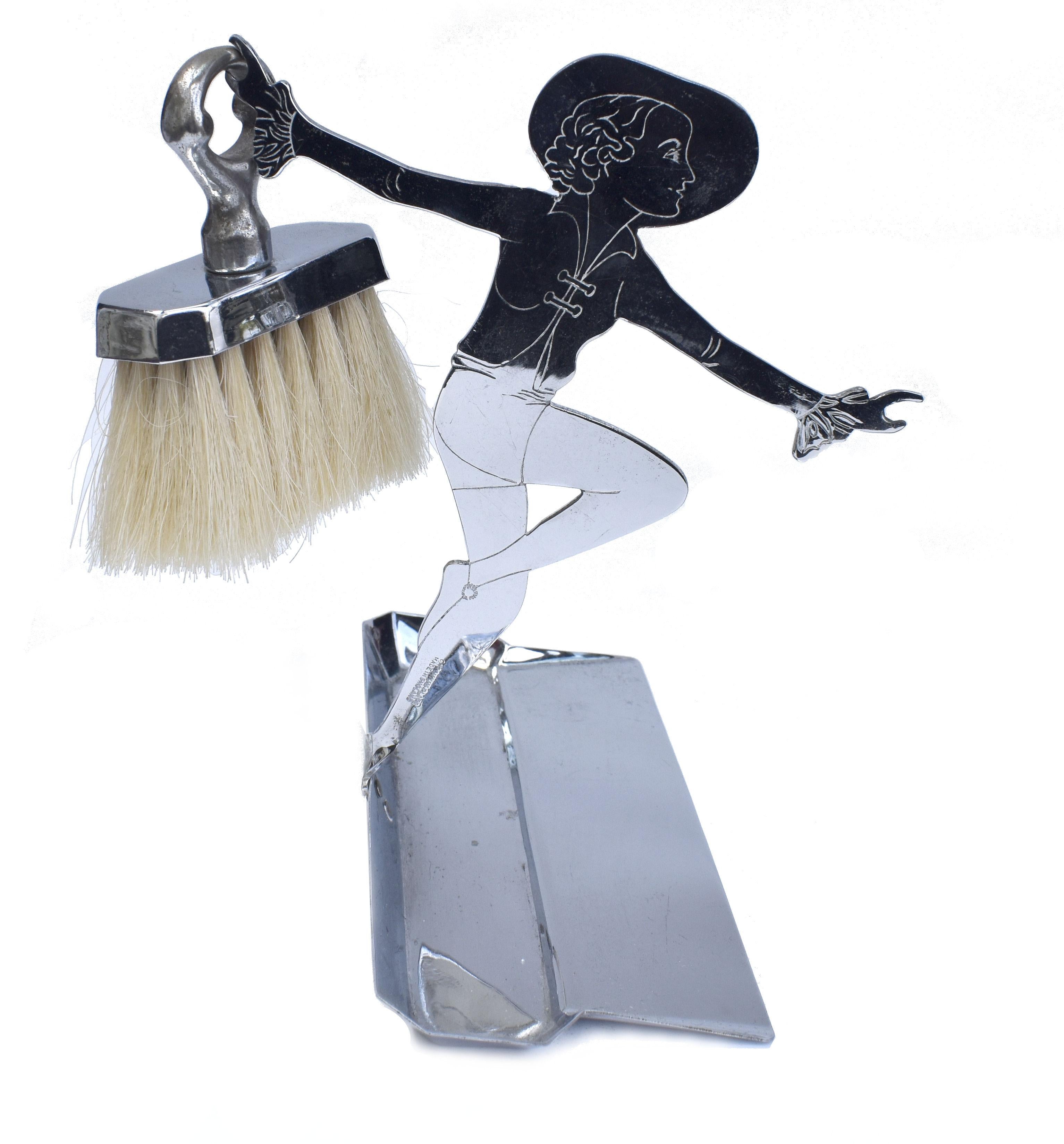 Art Deco Novelty Brush and Crumb Pan Set, Englisch,  c1930 im Angebot 2
