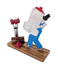 Palillos de Cóctel Art Decó 'Hombre Cereza' de Sudre, franceses, años 30