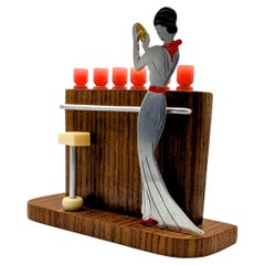 Palillos de Cóctel Art Decó 'Cócteles' de Sudre, franceses, años 30