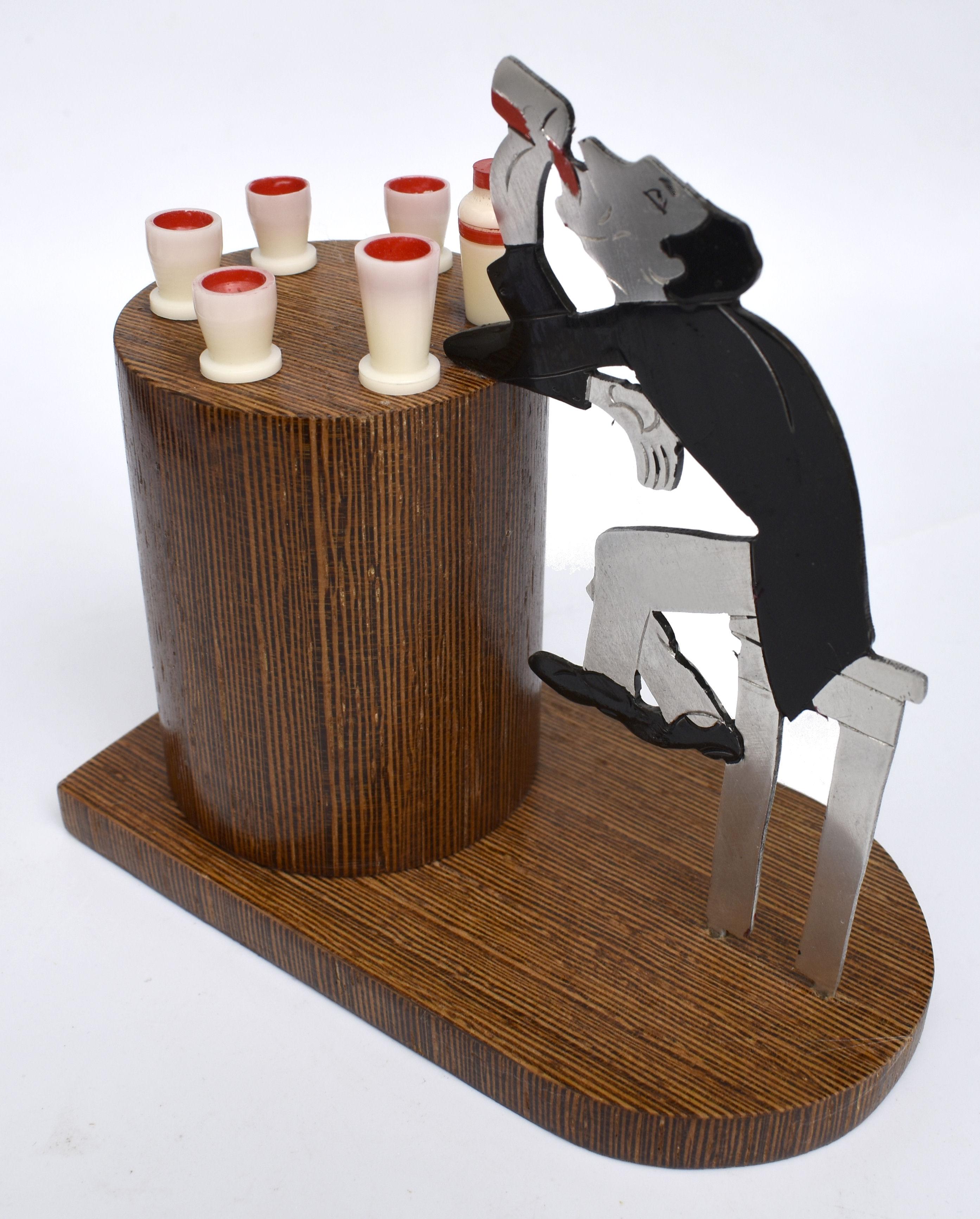 20th Century Art Deco Novelty Cocktail Sticks 'Drunken Bar' by Sudre, French, 1930's