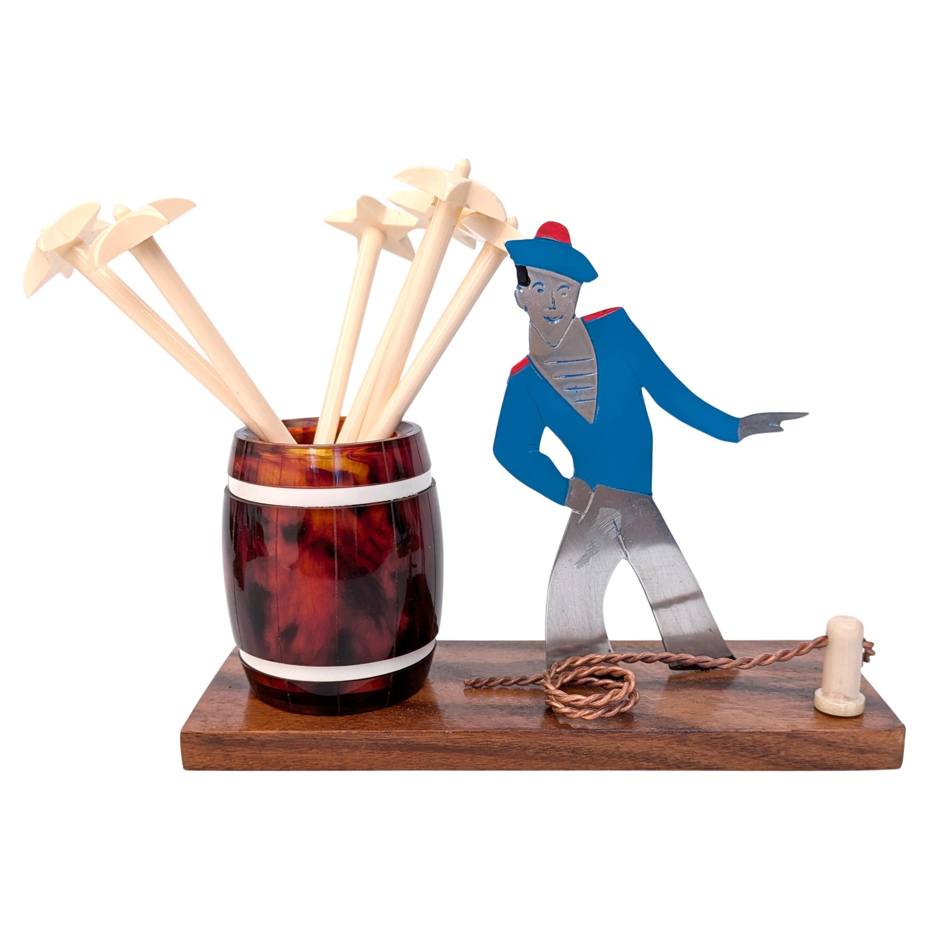 Art Deco Novelty Cocktail Sticks 'French Sailor' by Sudre, French, 1930's
