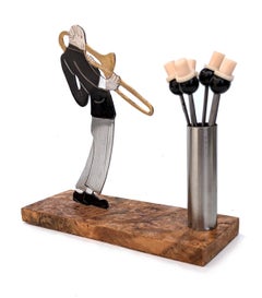 Art Deco Novelty Cocktail Sticks 'Jaz Player' by Sudre, French, 1930's