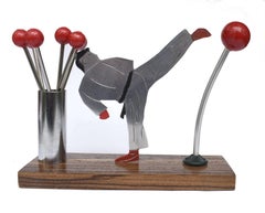 Bastoncini da cocktail Art Déco 'Kick Boxer' di Sudre, francese, anni '30