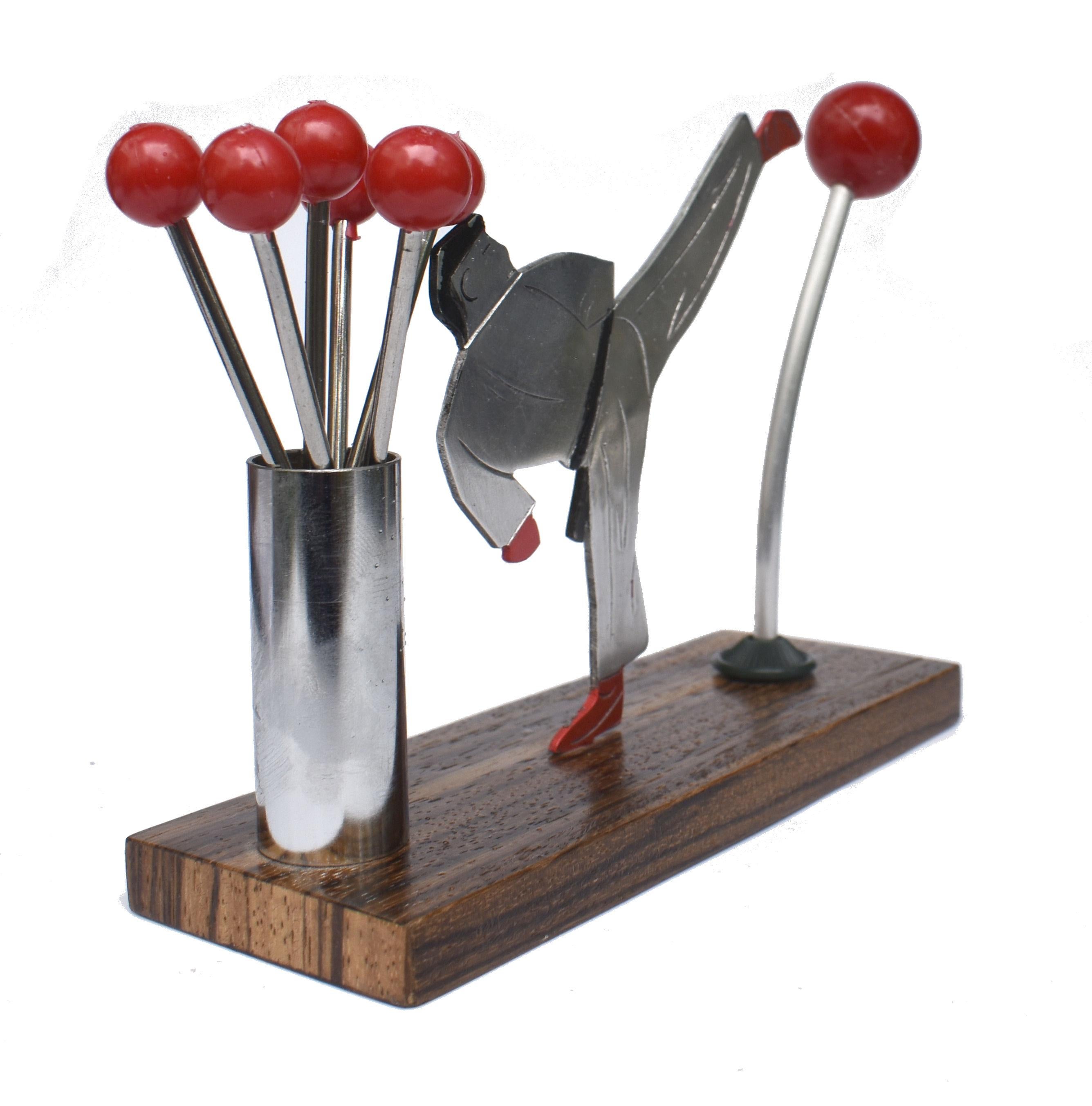 Art Deco Novelty Cocktail Sticks 'Kick Boxer' By Sudre, French, 1930's In Good Condition In Devon, England
