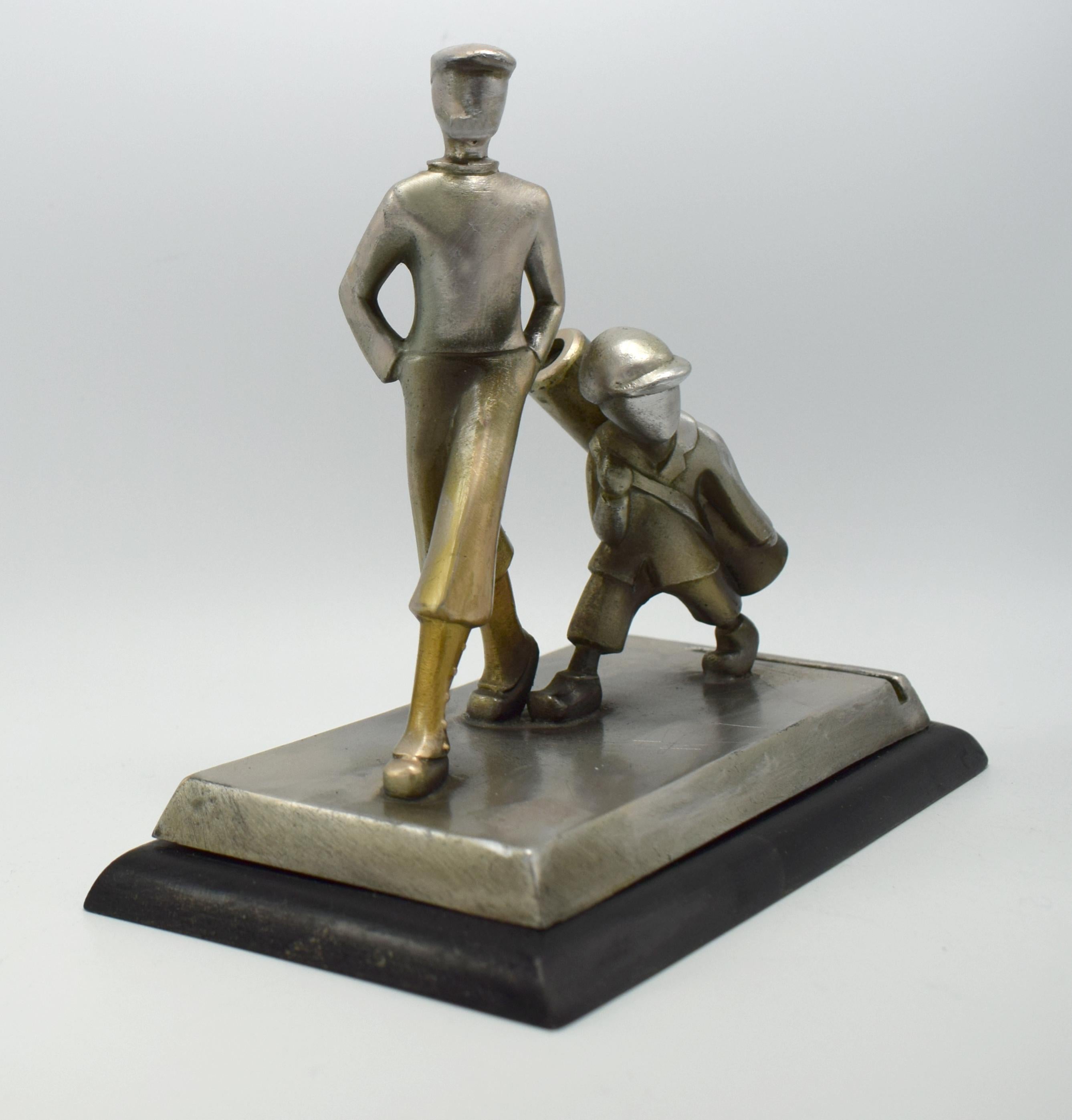 European Art Deco Novelty Golfing Match Striker, circa 1930