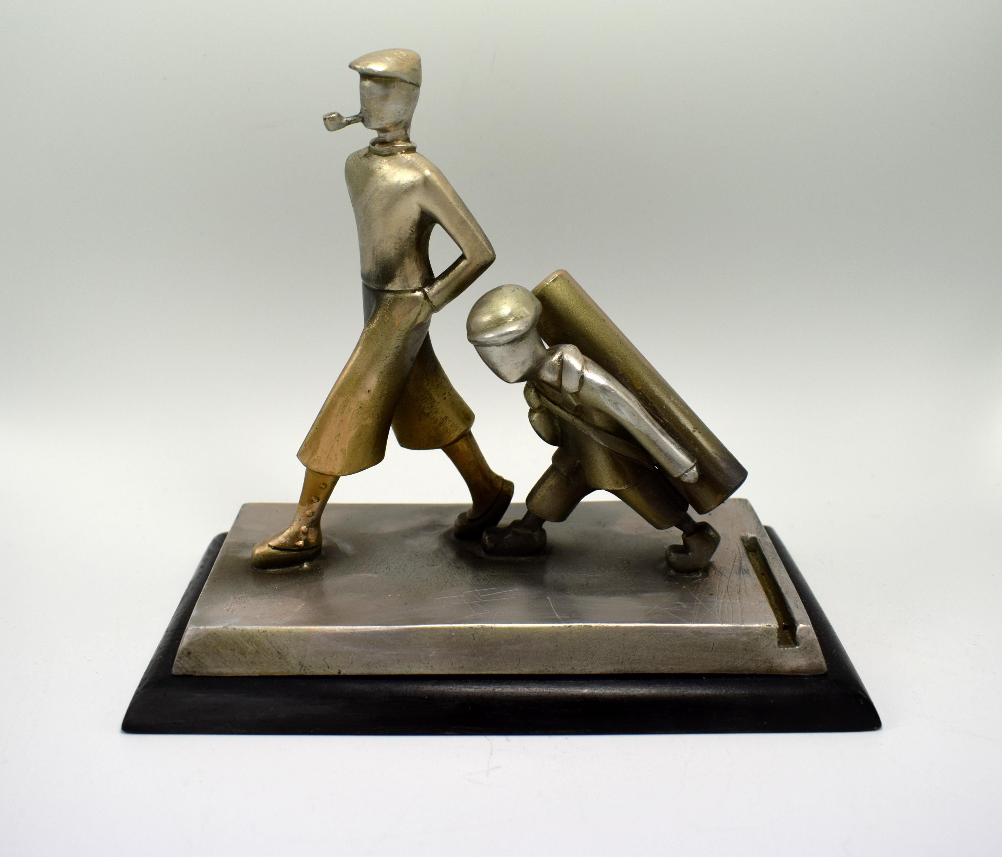 Art Deco Novelty Golfing Match Striker, circa 1930 In Good Condition In Devon, England