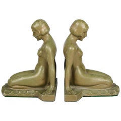 Art Deco Nude Bookends Style of Max Le Verrier