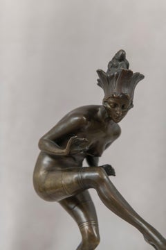 Art Deco Nude Bronze Dancer, by Bruno Zach, on Marble Base, circa 1920s