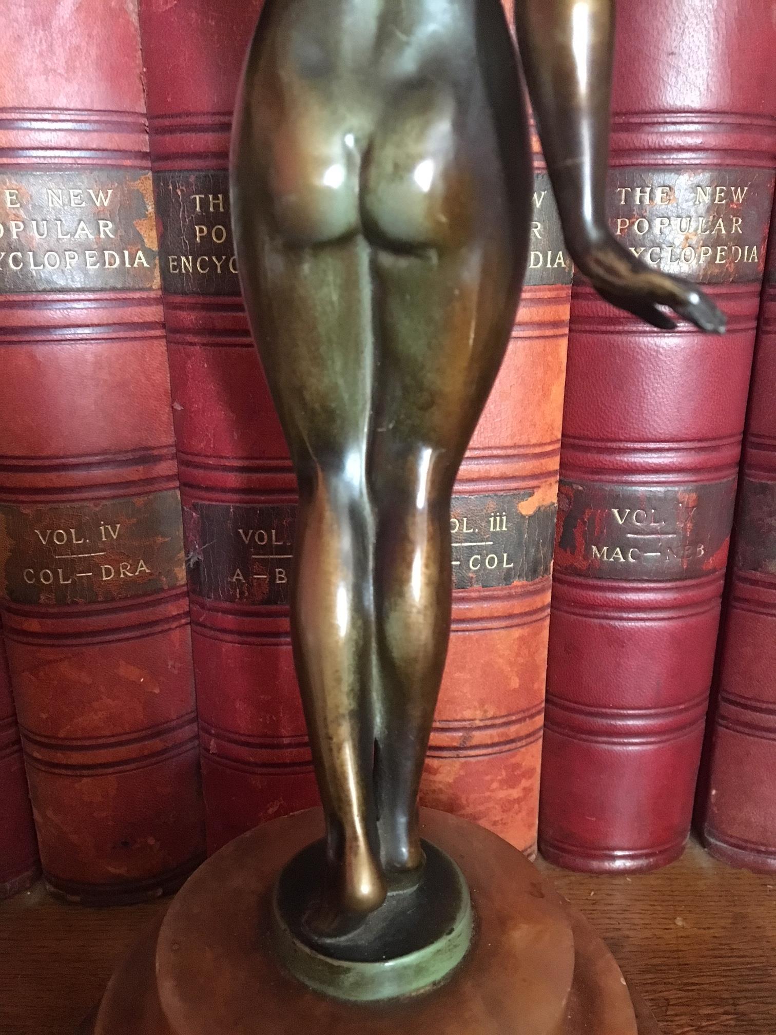Cast Art Deco Nude Bronze Figure, circa 1930s
