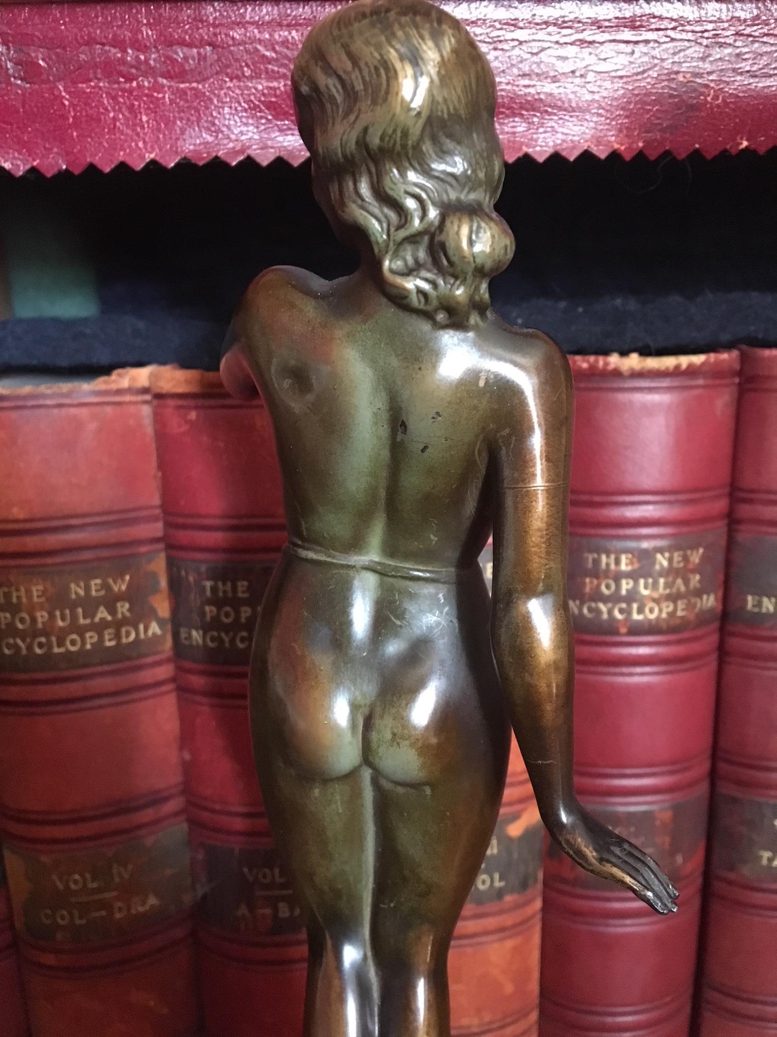 Art Deco Nude Bronze Figure, circa 1930s In Excellent Condition In Honiton, Devon