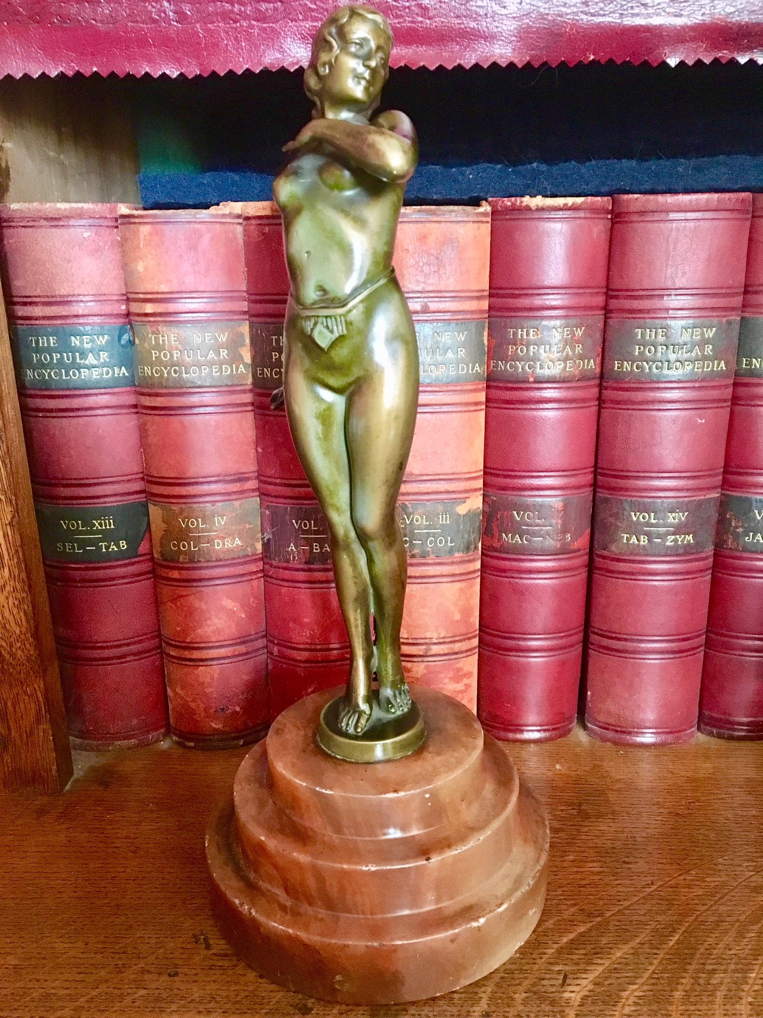 Art Deco Nude Bronze Figure, circa 1930s 2