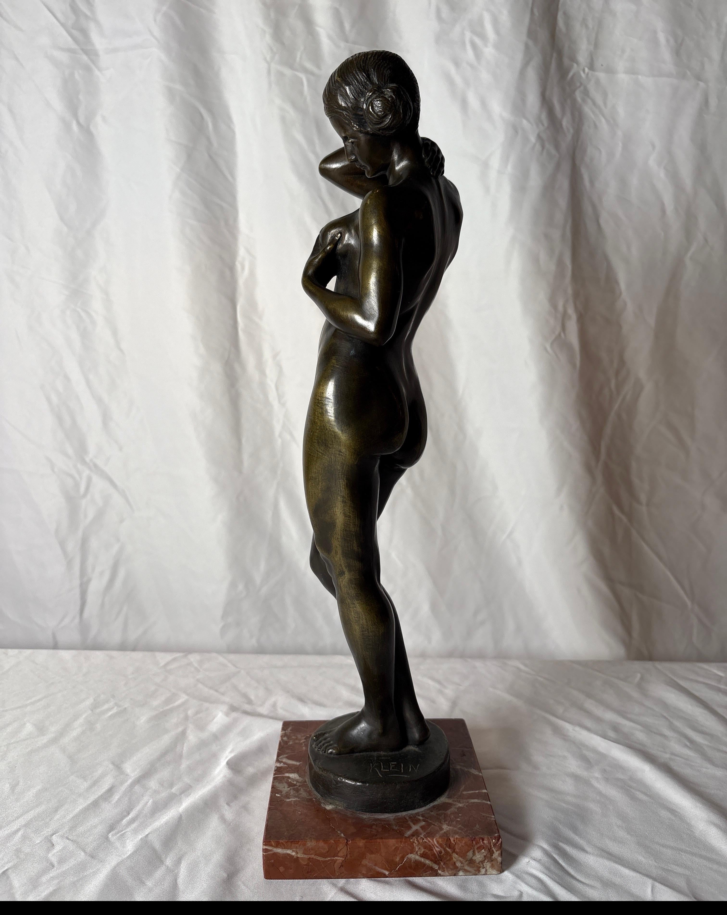Art Deco Nude Bronze In Excellent Condition For Sale In Lambertville, NJ