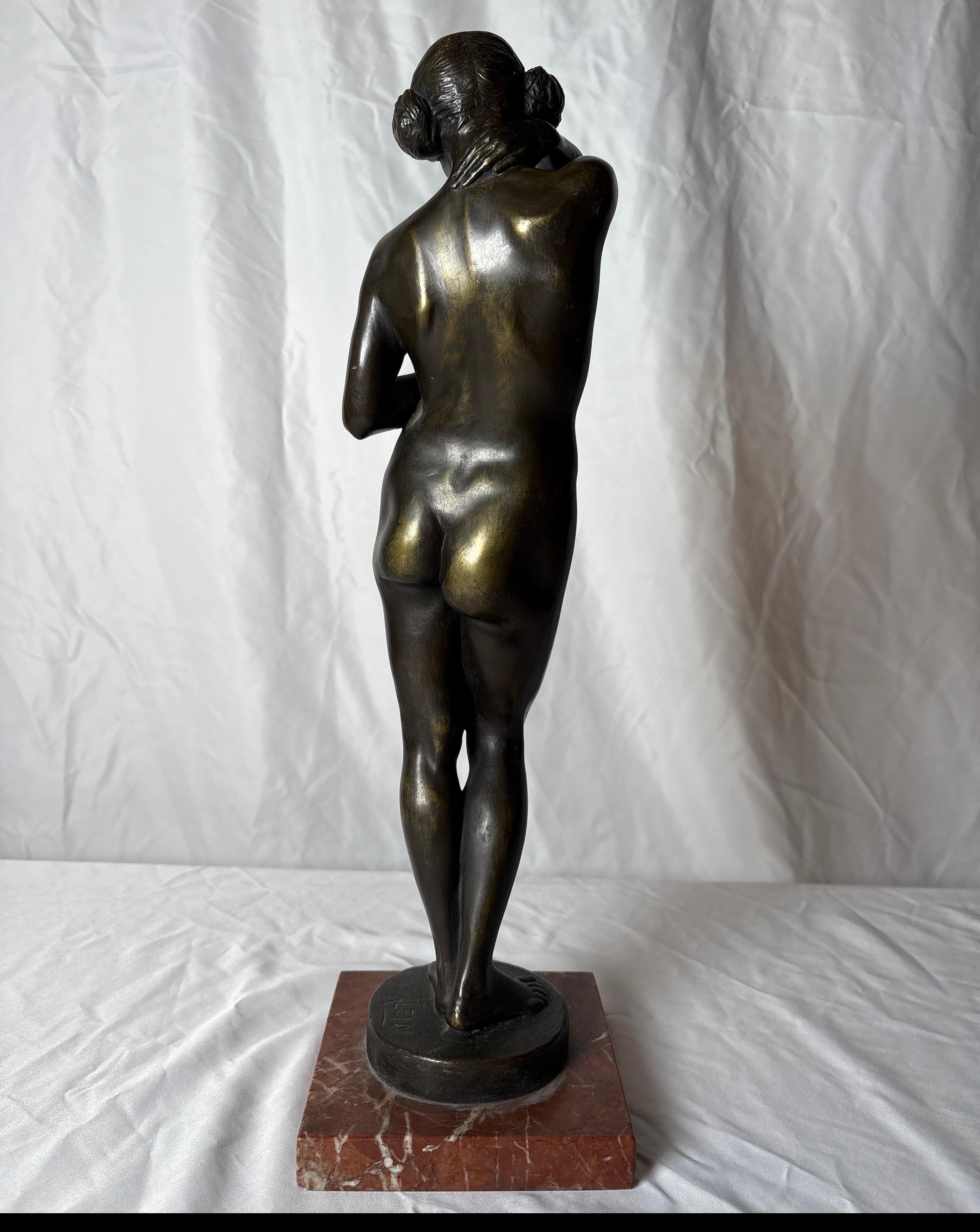 Early 20th Century Art Deco Nude Bronze For Sale