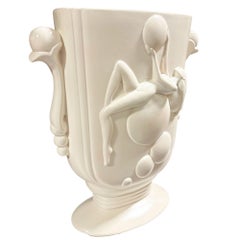 Jarrón blanco Art Decó Nude Bubble Girl #4600 de Pacific Pottery