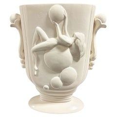 Jarrón blanco Art Decó Nude Bubble Girl #4600 de Pacific Pottery