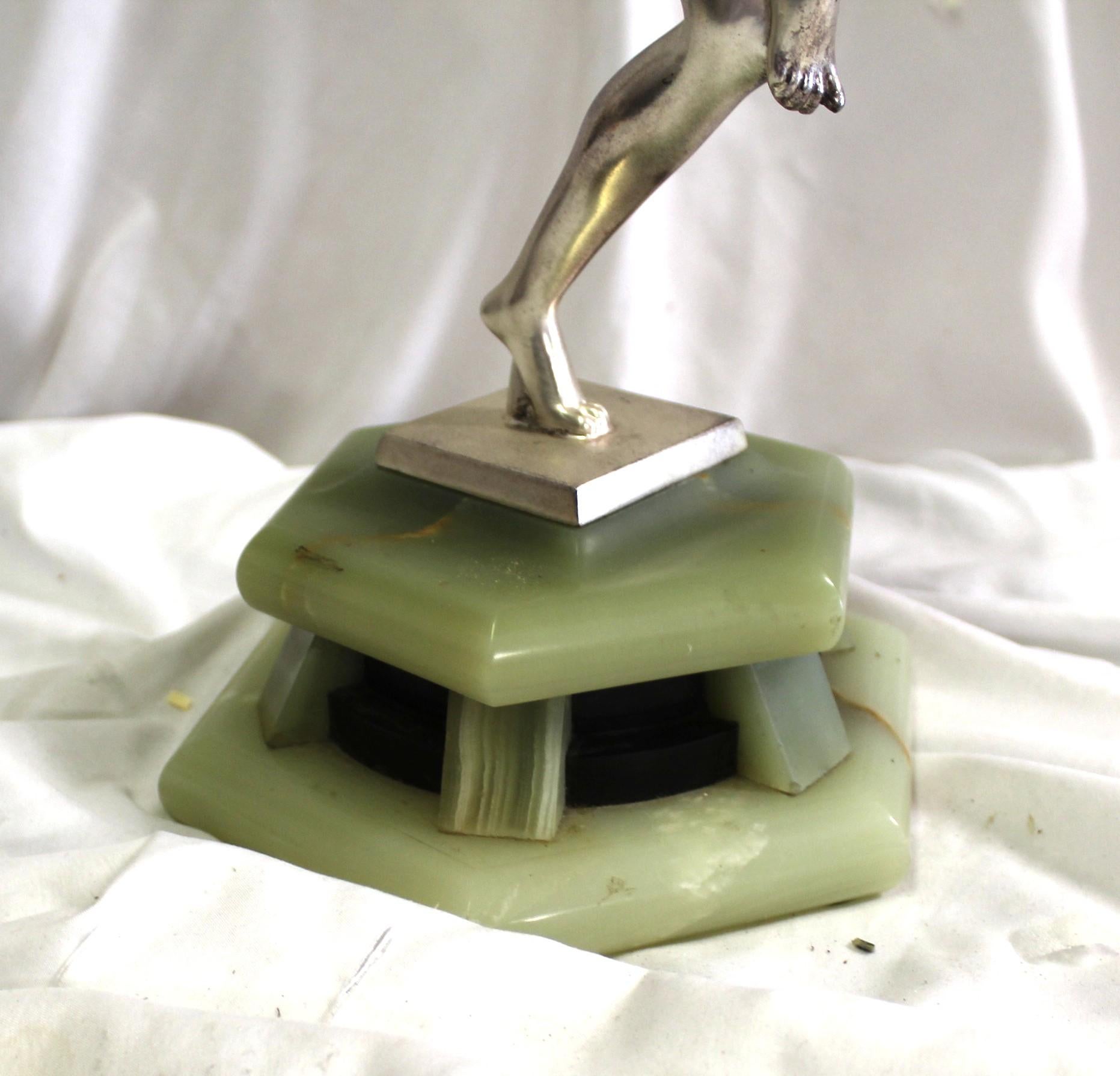 Calco Ballerina nuda Art Deco , argentata, firmata  bronzo in vendita