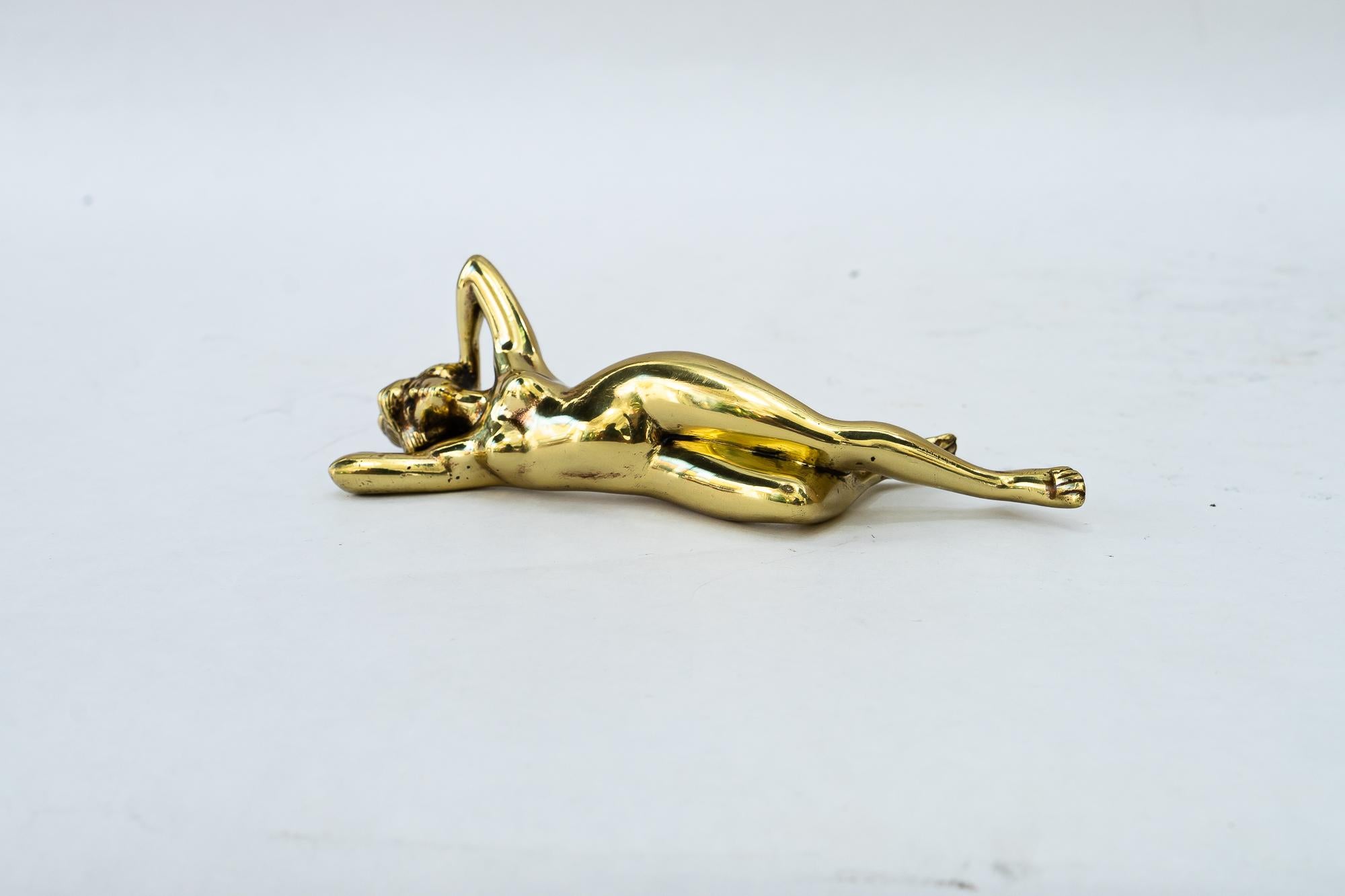 Austrian Art Deco nude female brass Paperweight around 1920s For Sale