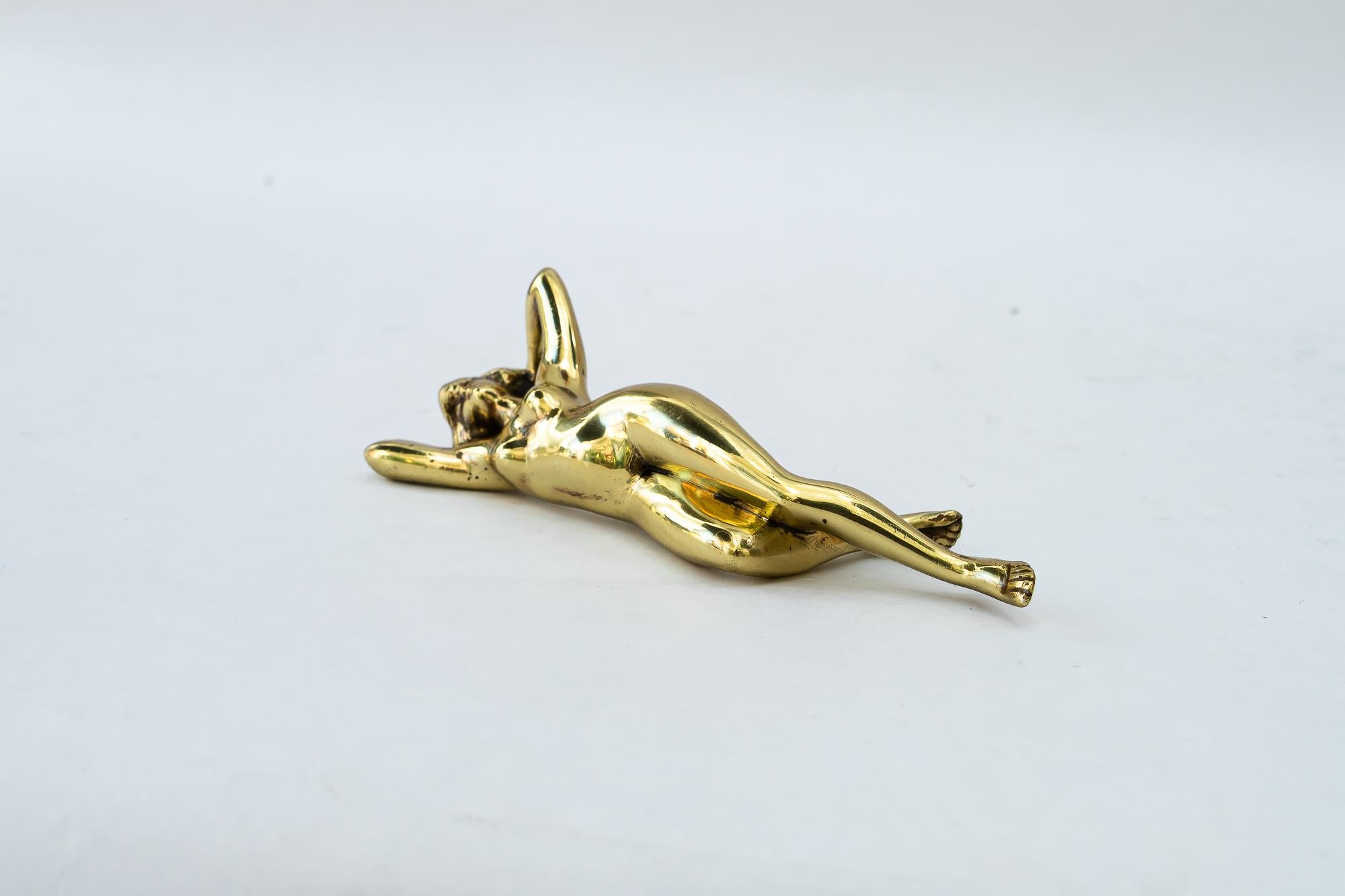 Art Deco nude female brass Paperweight around 1920s In Good Condition For Sale In Wien, AT