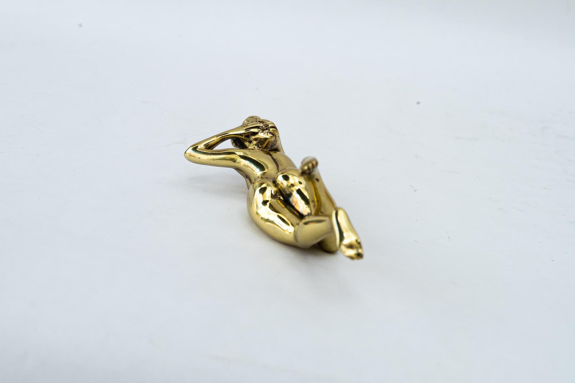Art Deco nude female brass Paperweight around 1920s For Sale 1