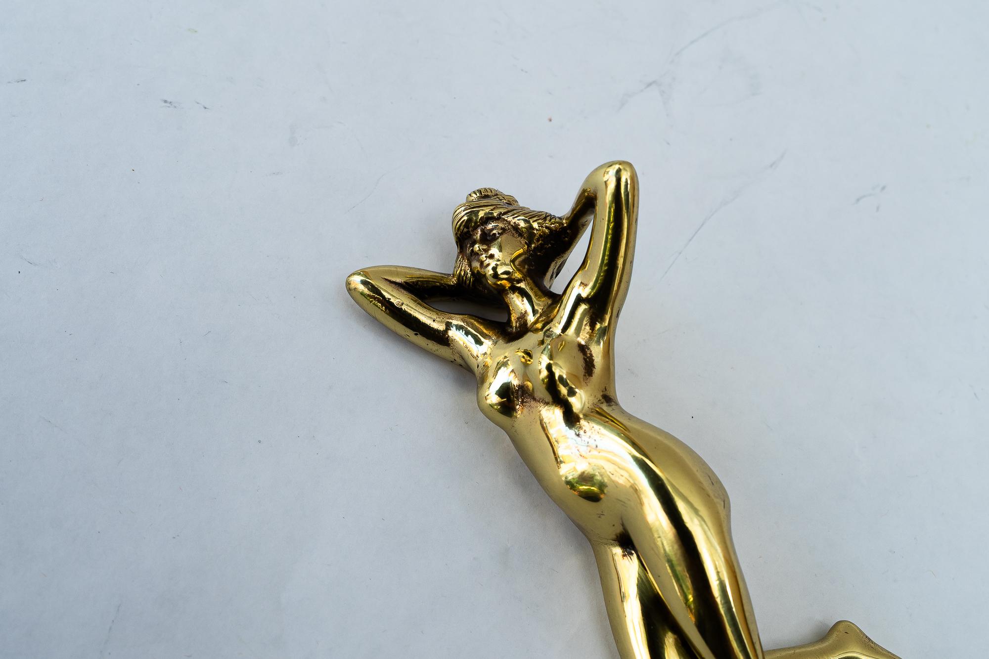 Art Deco nude female brass Paperweight around 1920s For Sale 2