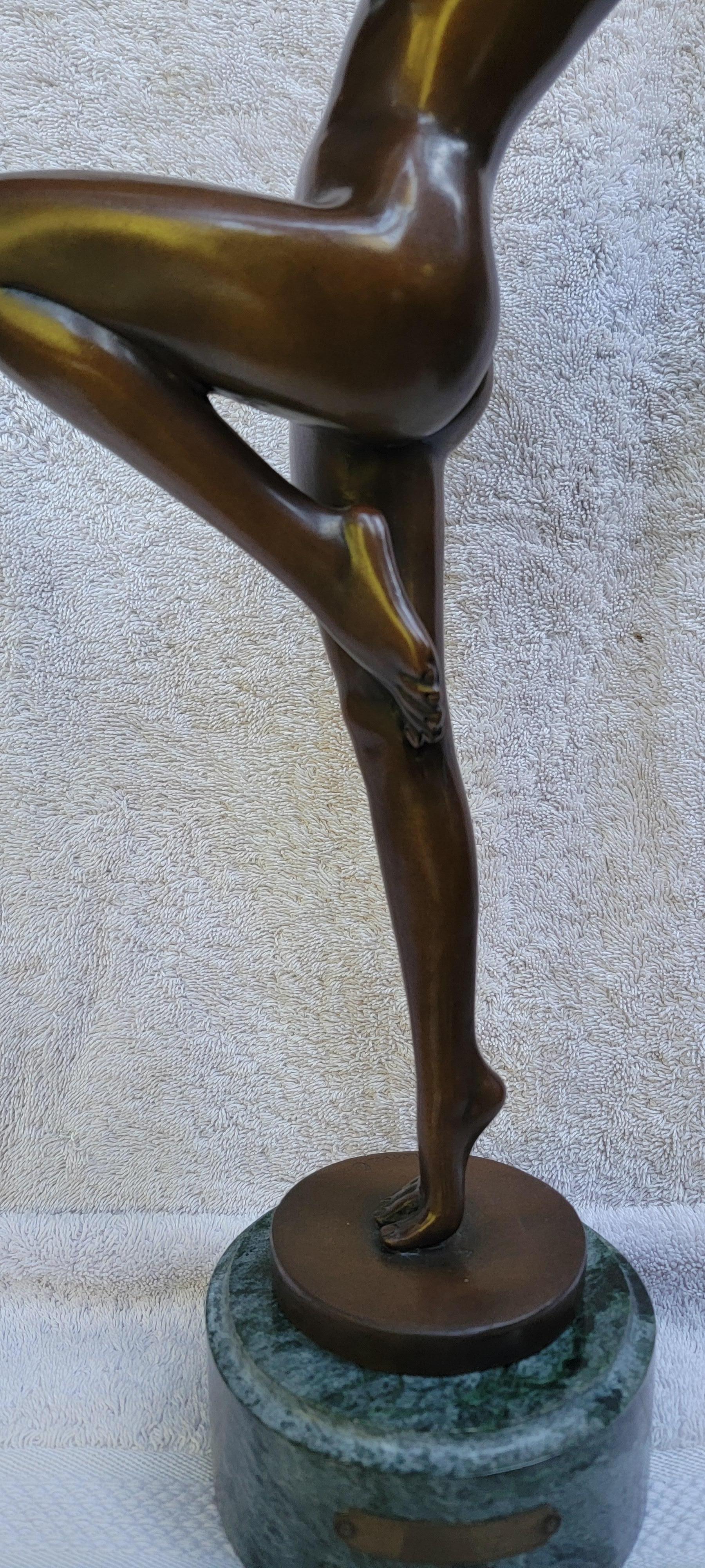 Lorenzl Attributed Art Deco Nude Female Bronze Sculpture  1