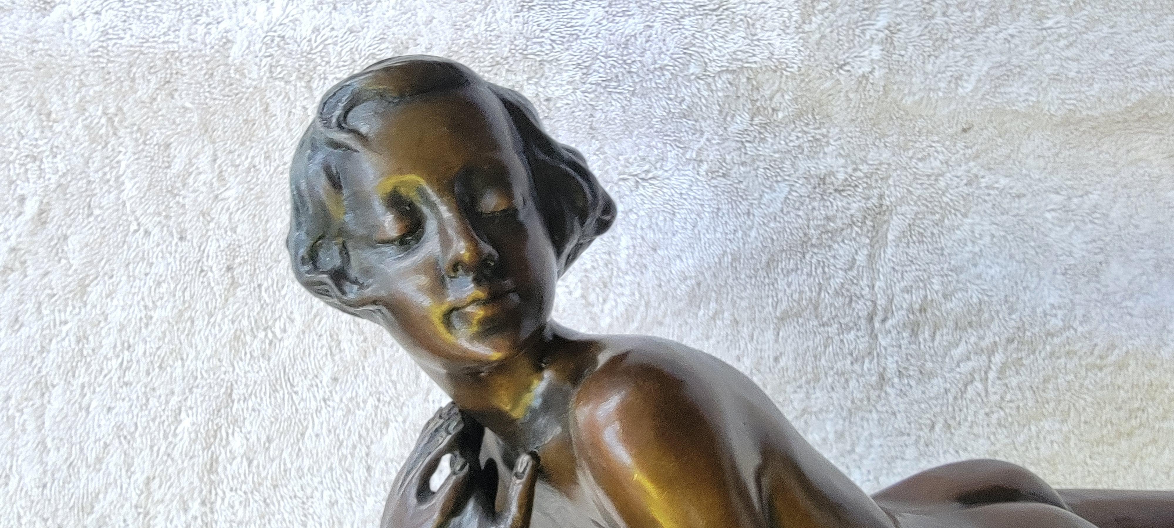 Lorenzl Attributed Art Deco Nude Female Bronze Sculpture  4