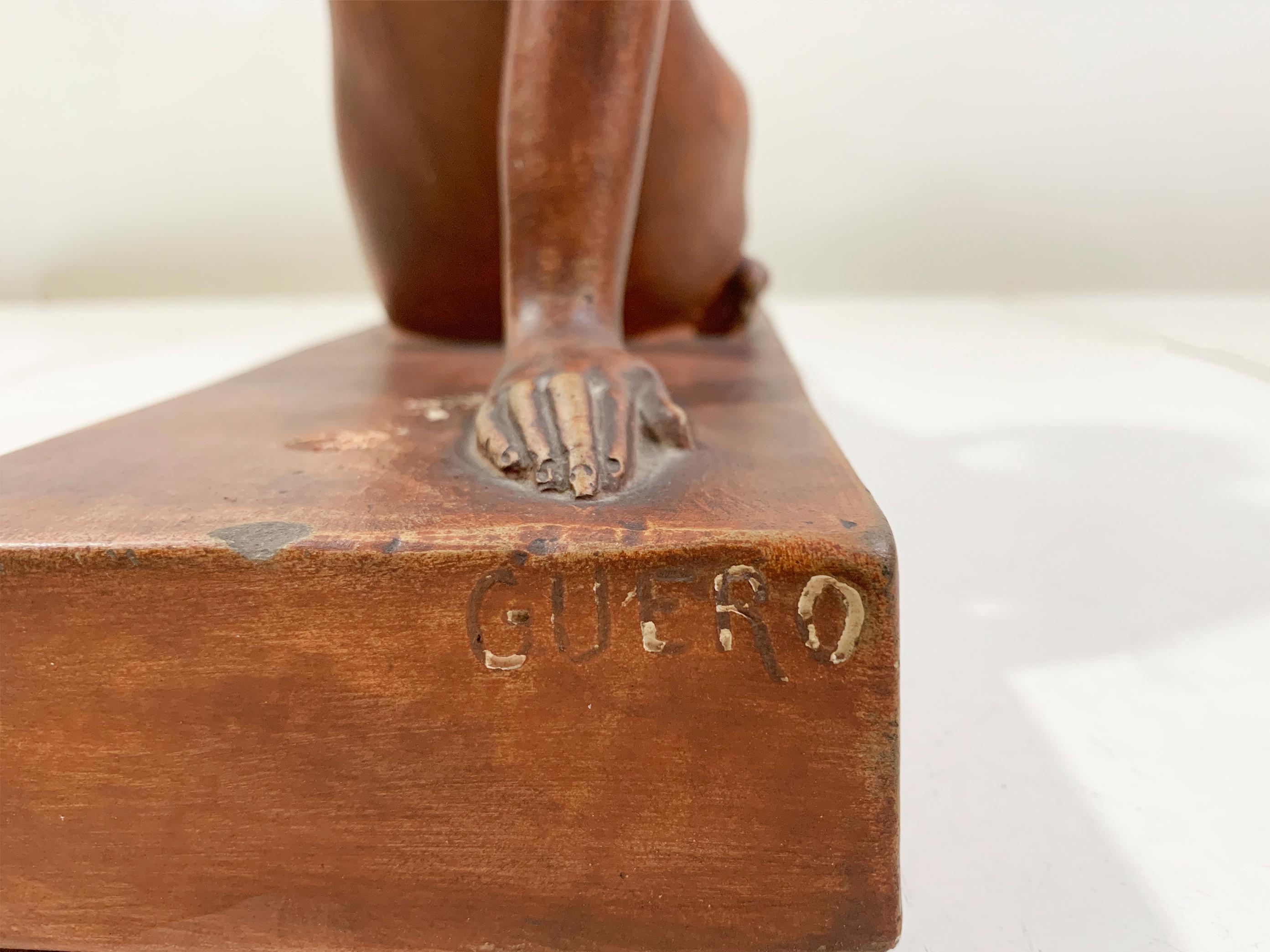 Scultura Art Deco di nudo in terracotta, circa anni '30, firmata 