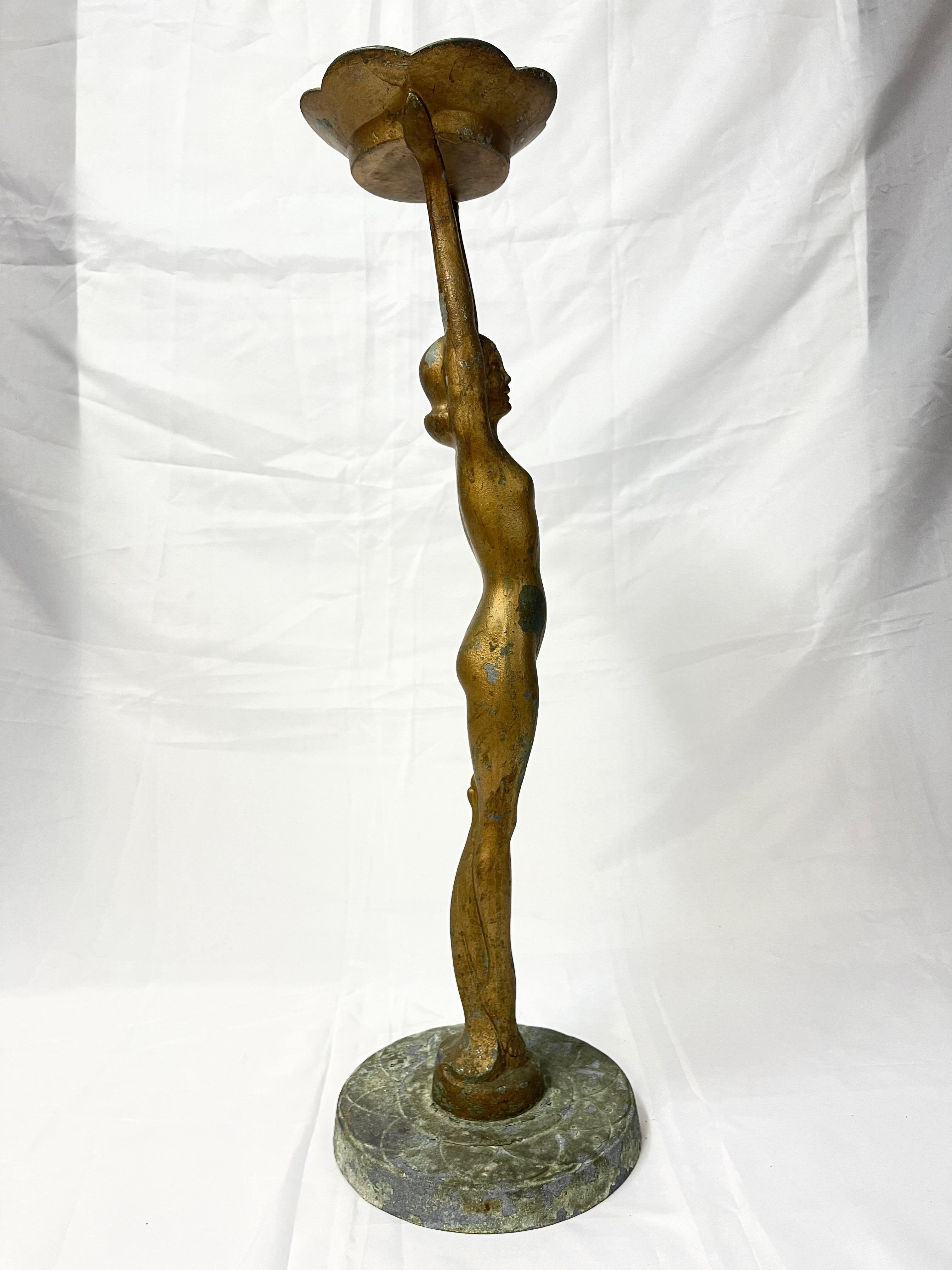 Art Deco Nude Smoking Stand Signed Frankart For Sale 1