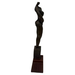 Art Deco Nude Solid Bronze Sculpture Signed By Sandauji 1940's California
