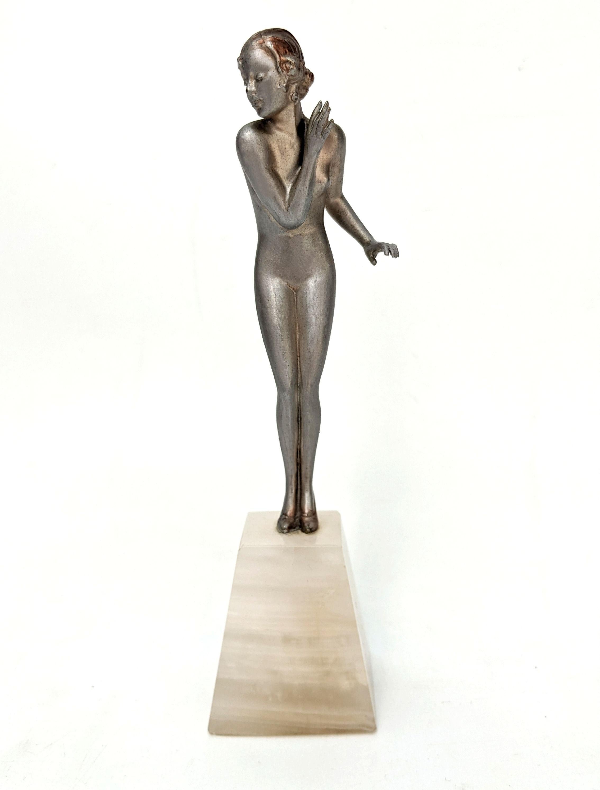 Art Deco Nude Spelter Figurine By Josef Lorenzl, c1930 For Sale 2