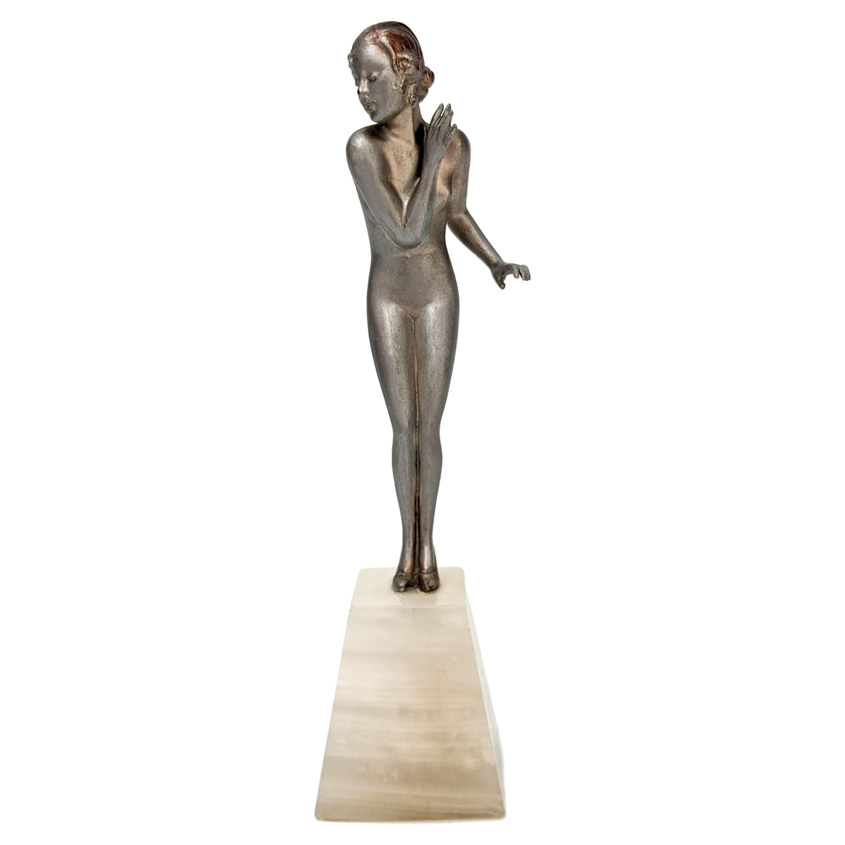 Art Deco Nude Spelter Figurine By Josef Lorenzl, c1930 For Sale