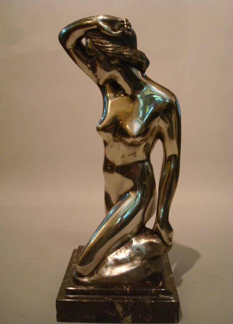 Art Deco Nude Woman Bronze Sculpture For Sale 1