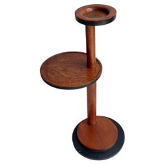 Art Deco Oak 3 Tier Pedestal Side Table Plant Stand Michel Dufet style, 30s