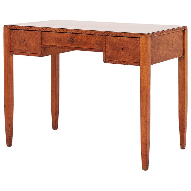 Art Deco Oak and Burr Elm Desk at 1stDibs