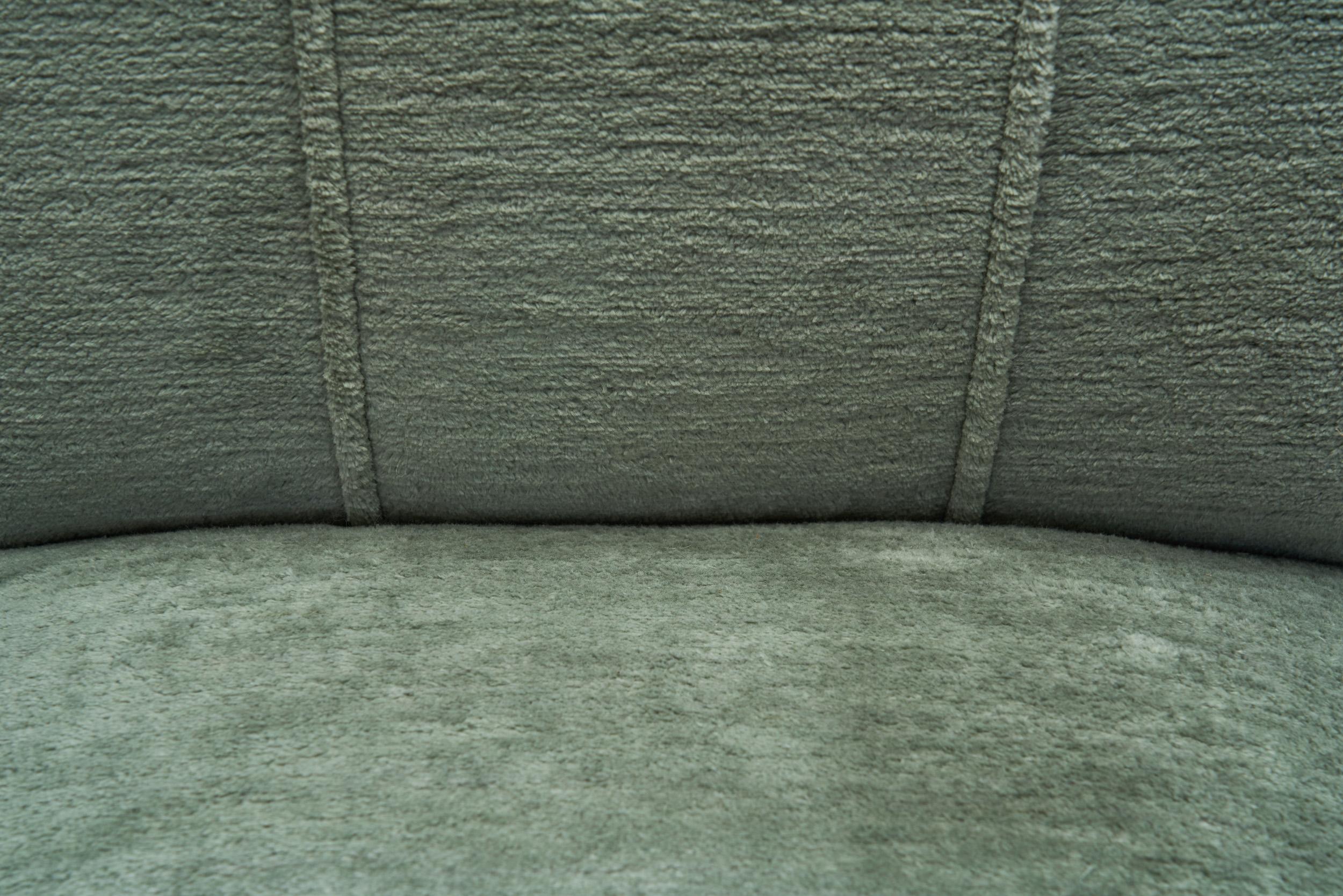 Art Deco Oak Armchair Upholstered in Teal Fabric, Europe ca 1930s For Sale 9