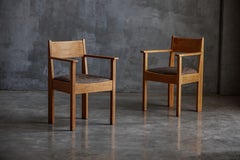 Art Deco Oak Armchairs, Netherlands, 1930s