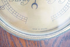 Art Deco Oak and Brass Aneroid Barometer England, 1930 973