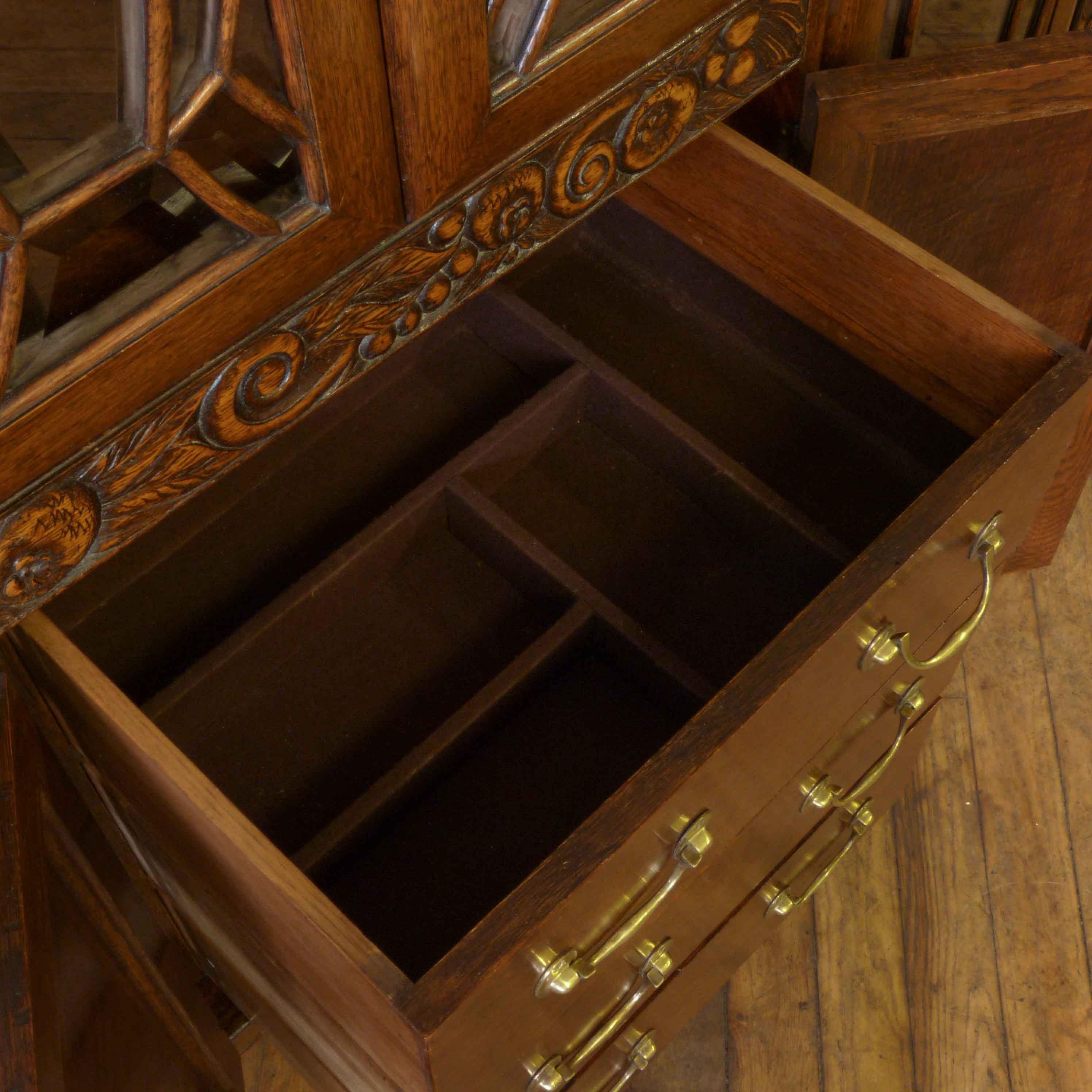 Art Deco Oak Cabinet For Sale 3