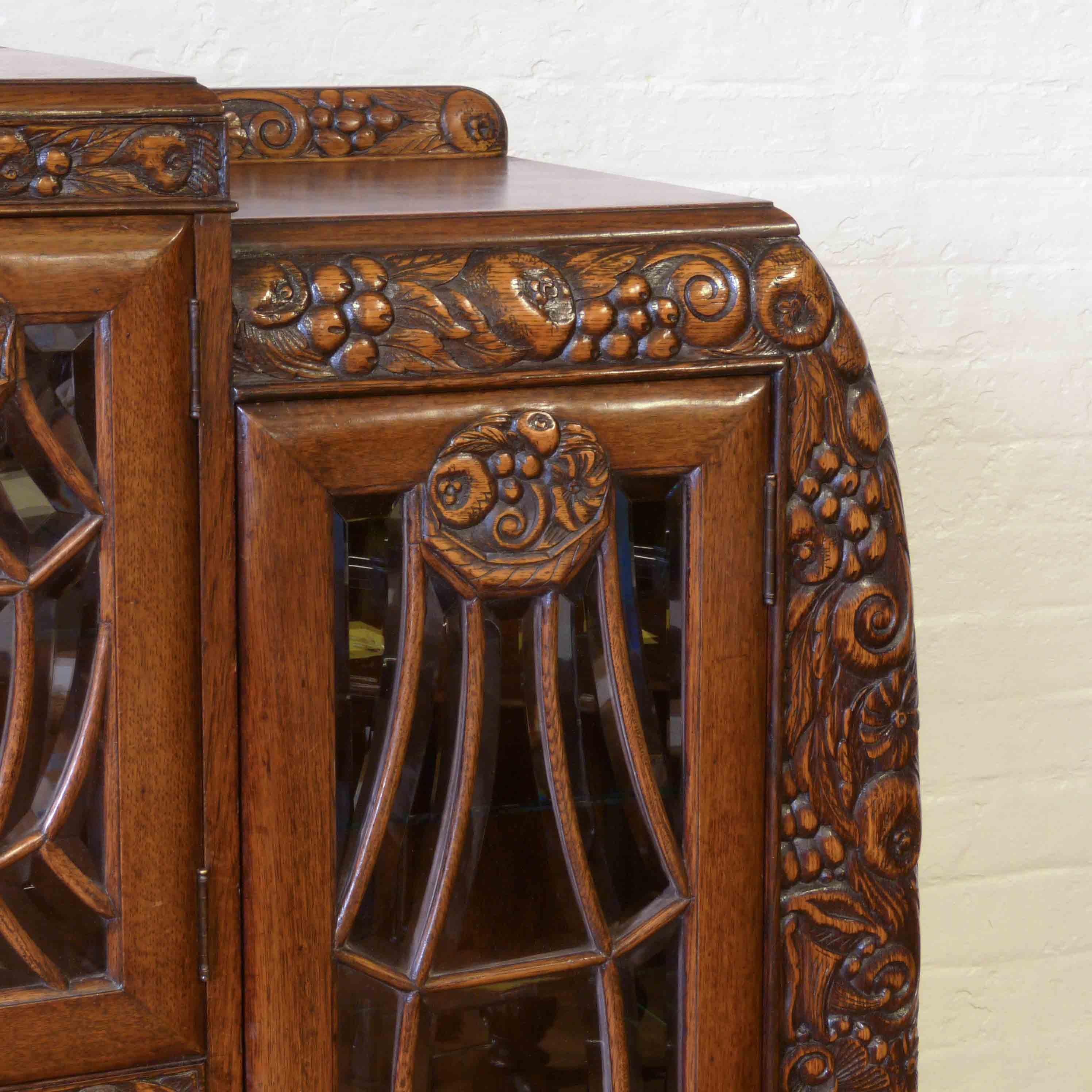 Art Deco Oak Cabinet For Sale 5
