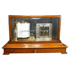 Art Deco Oak Cased Barograph, Winter & Sin, Newcastle