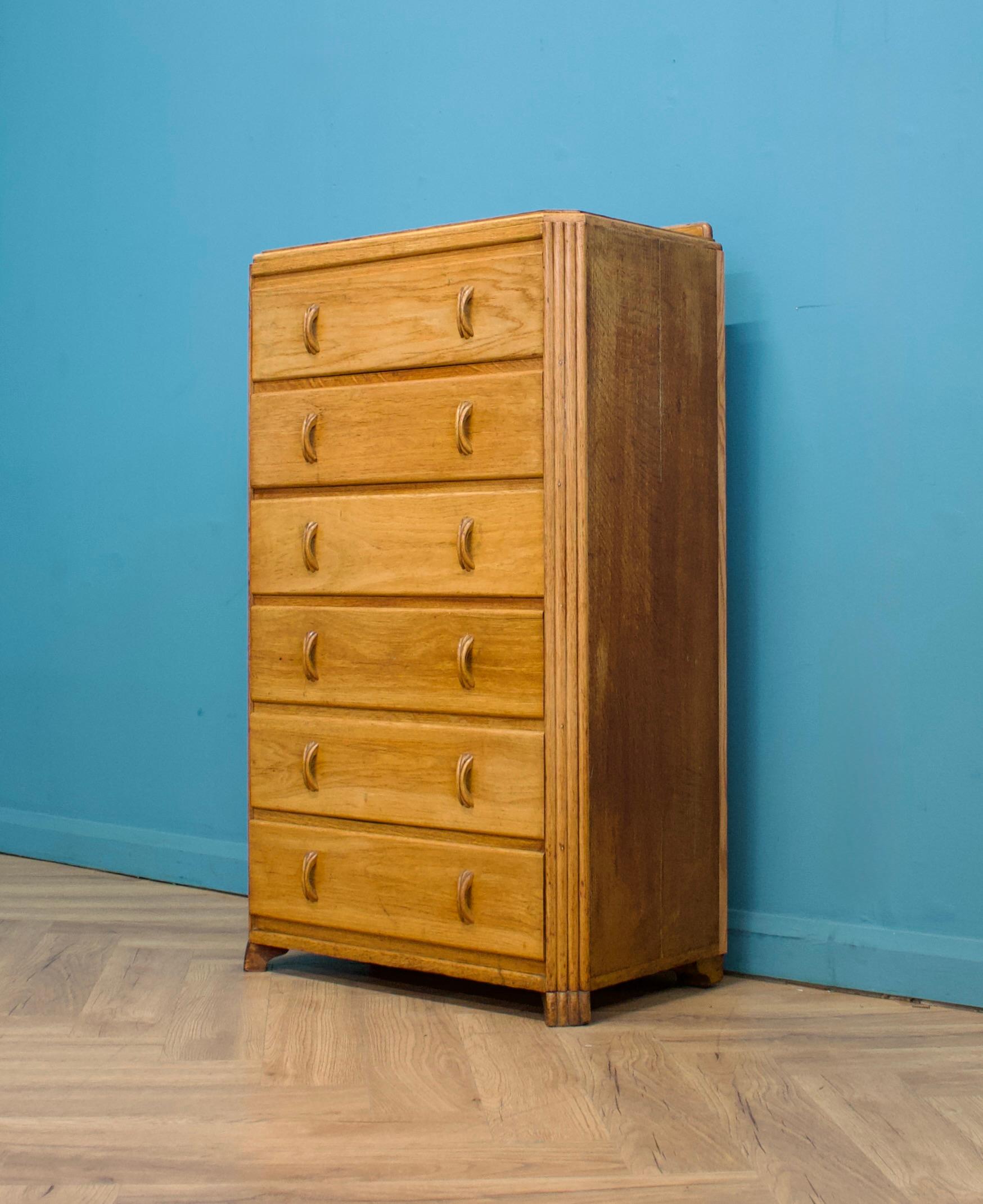 Commode en Oak Art Deco de Herbert Gibbs, années 1930 en vente 2