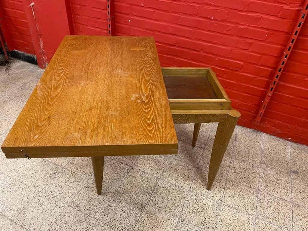 Art Deco Oak Console or Table and Table, circa 1930 For Sale 7