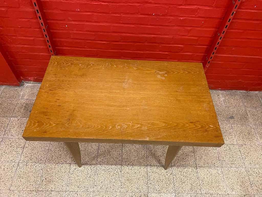 French Art Deco Oak Console or Table and Table, circa 1930 For Sale