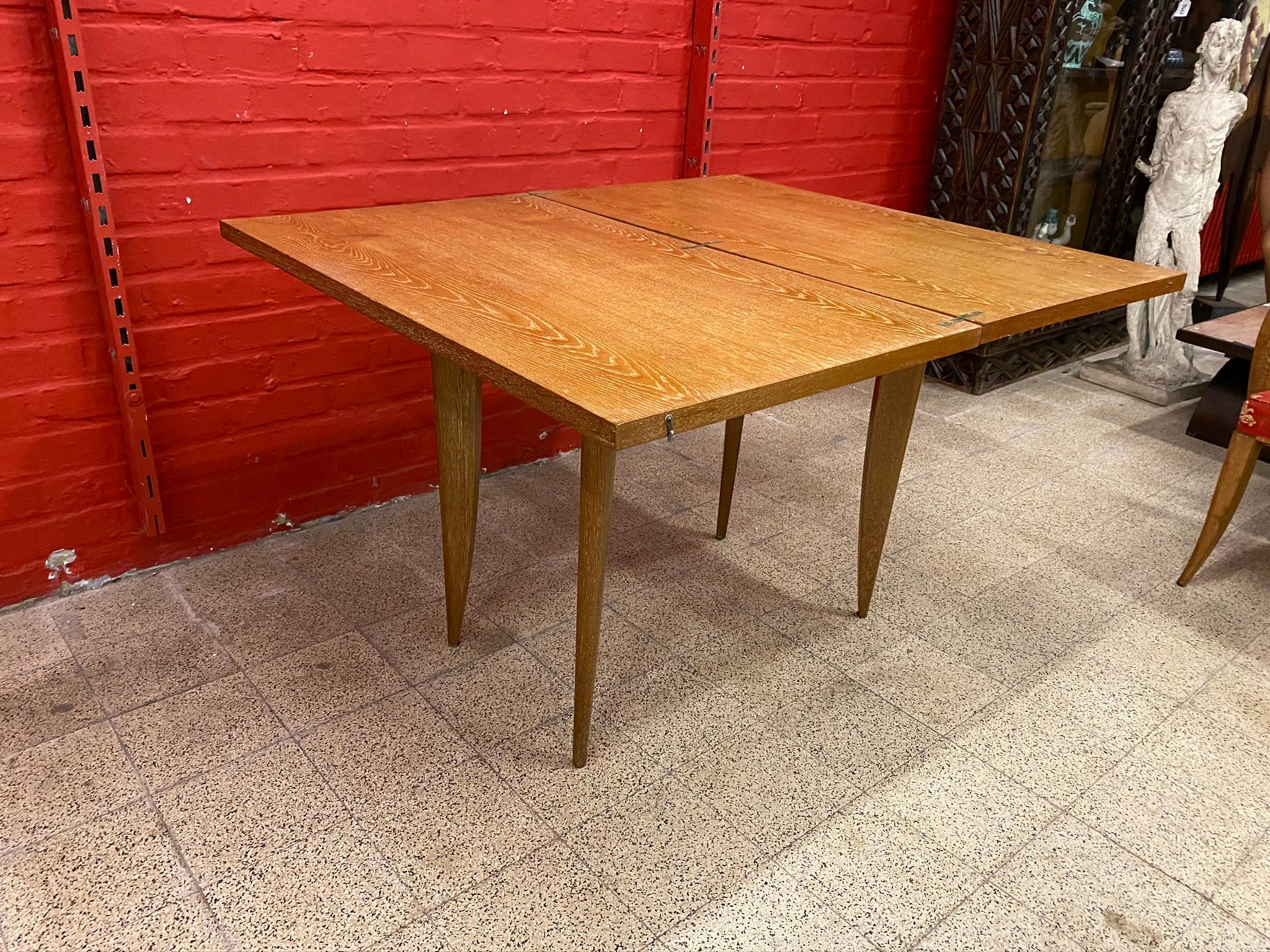 Art Deco Oak Console or Table and Table, circa 1930 For Sale 8