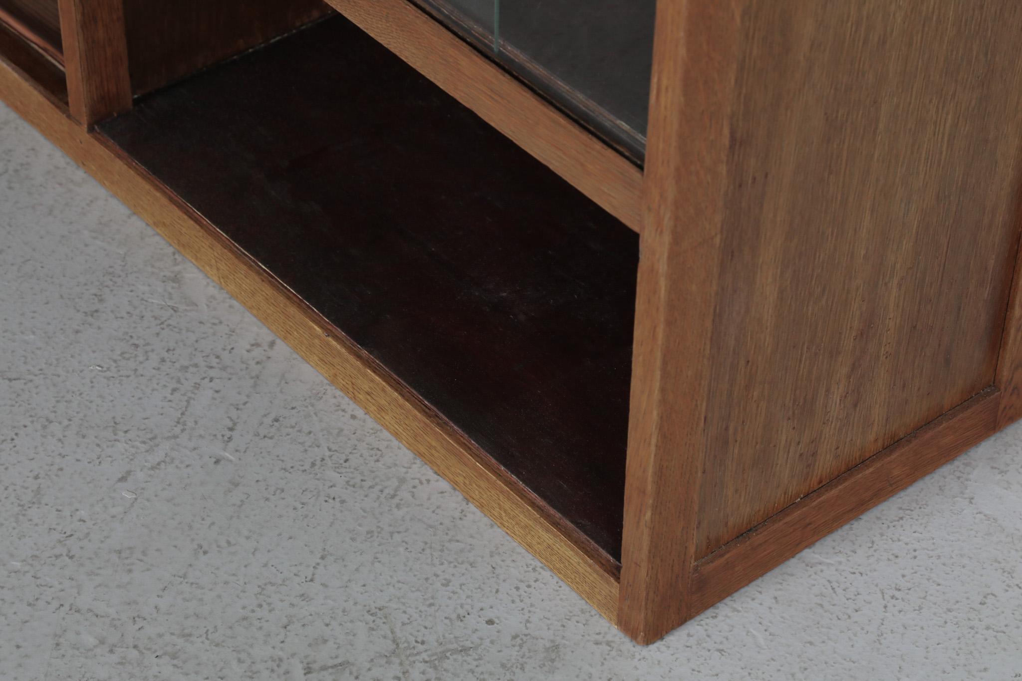 Art Deco Oak Curio Cabinet with Cocobolo Accents and Etched Glass Doors 10
