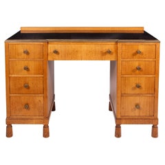 Art Deco Oak Desk by Morris of Glasgow, Scotland circa 1920