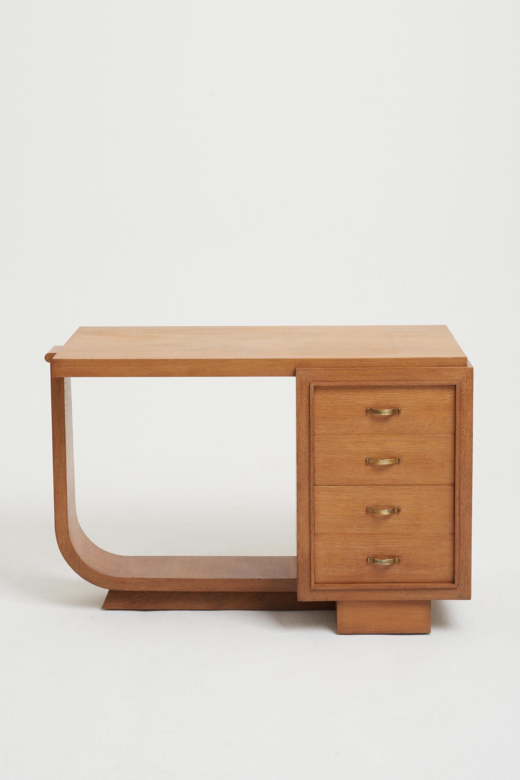 Art Deco Oak Desk at 1stDibs