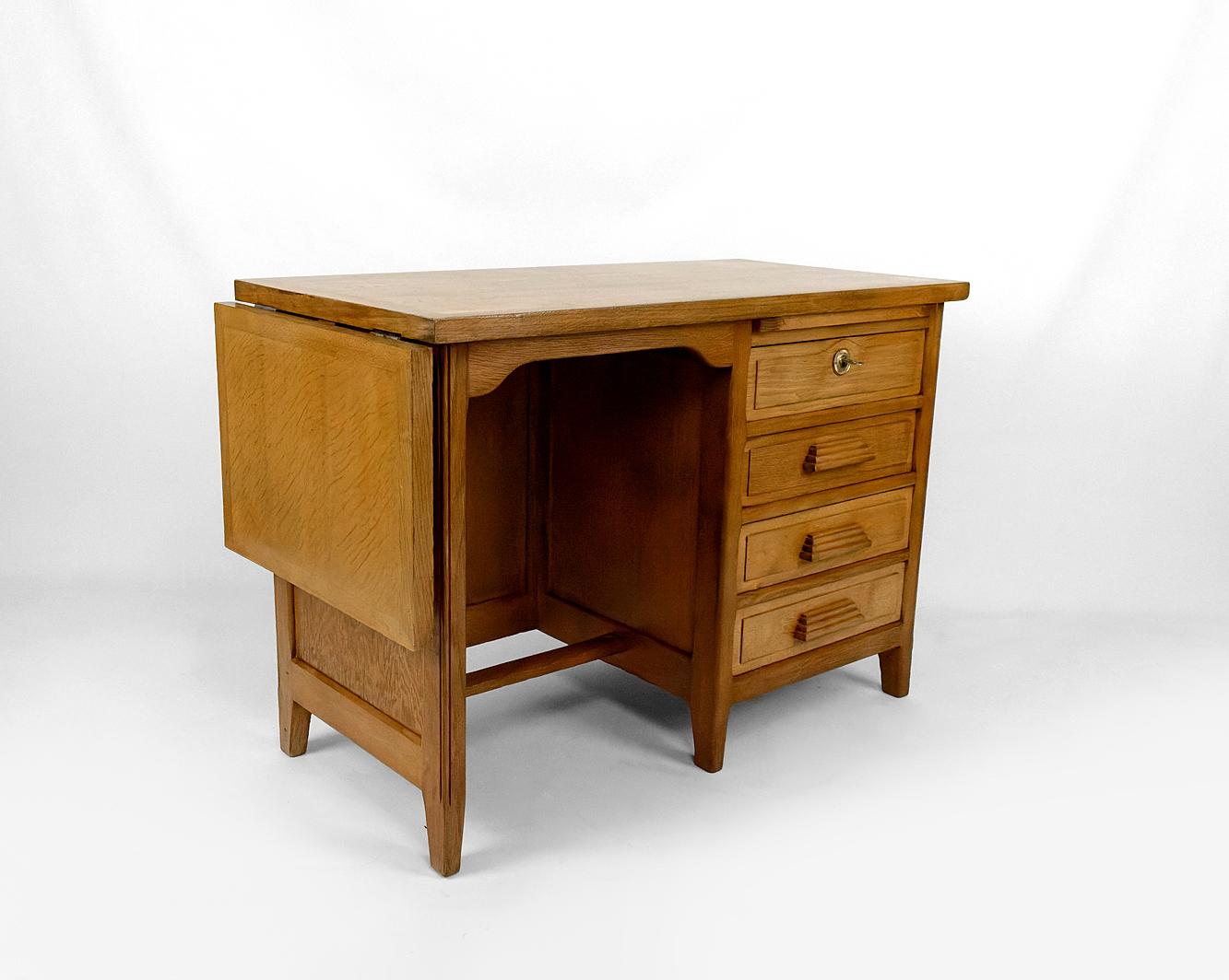 French Art Deco oak desk, France, Circa 1940 For Sale