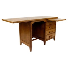 Vintage Art Deco oak desk, France, Circa 1940